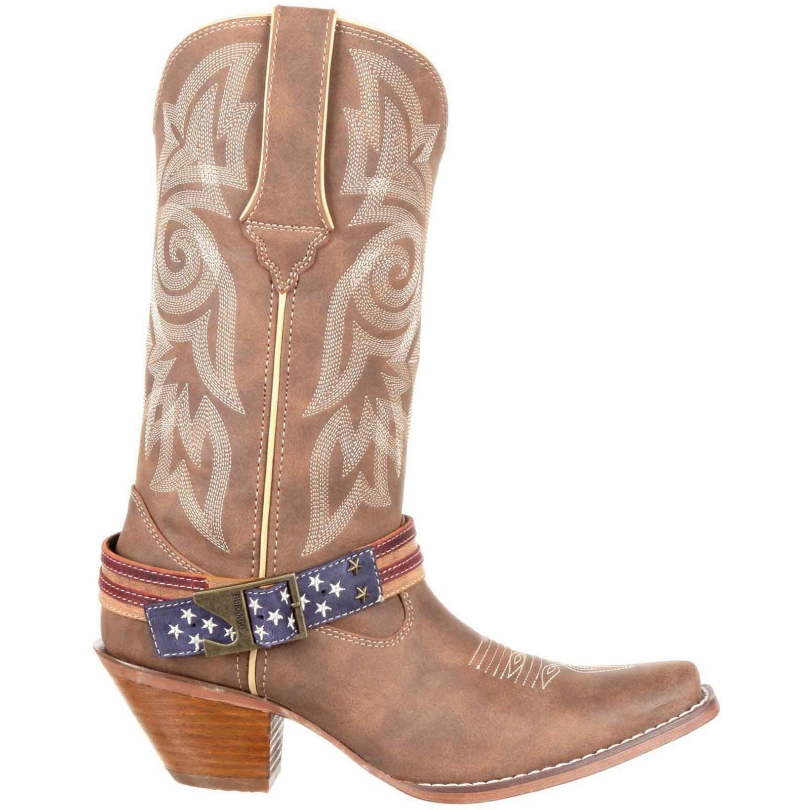 Durango Crush Flag Leather Women's Brown/Khaki Boots