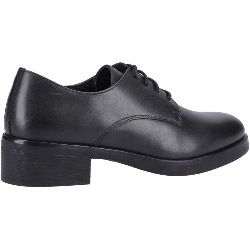 Hush Puppies Anastasia Leather Youth Girl's Black Lace-Up Shoes