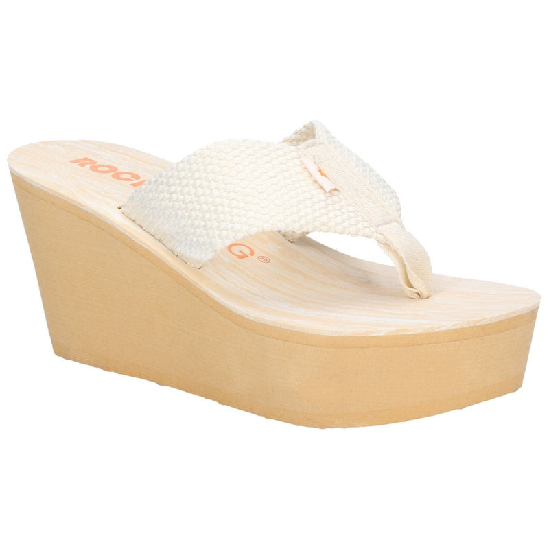 Rocket Dog Diver Nylon Women's Cream Wedges