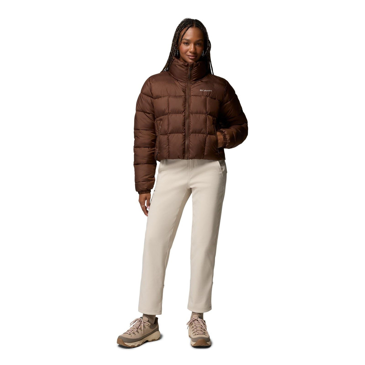 Columbia Puffect III Cropped Jacket Women's Brown Puffer Jackets