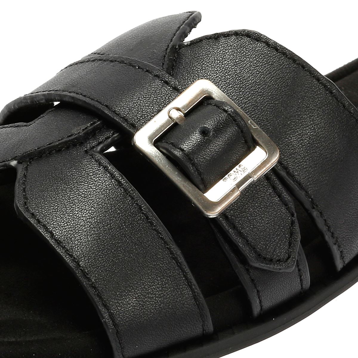 TOMS Sol Mule Leather Women's Black Sandals