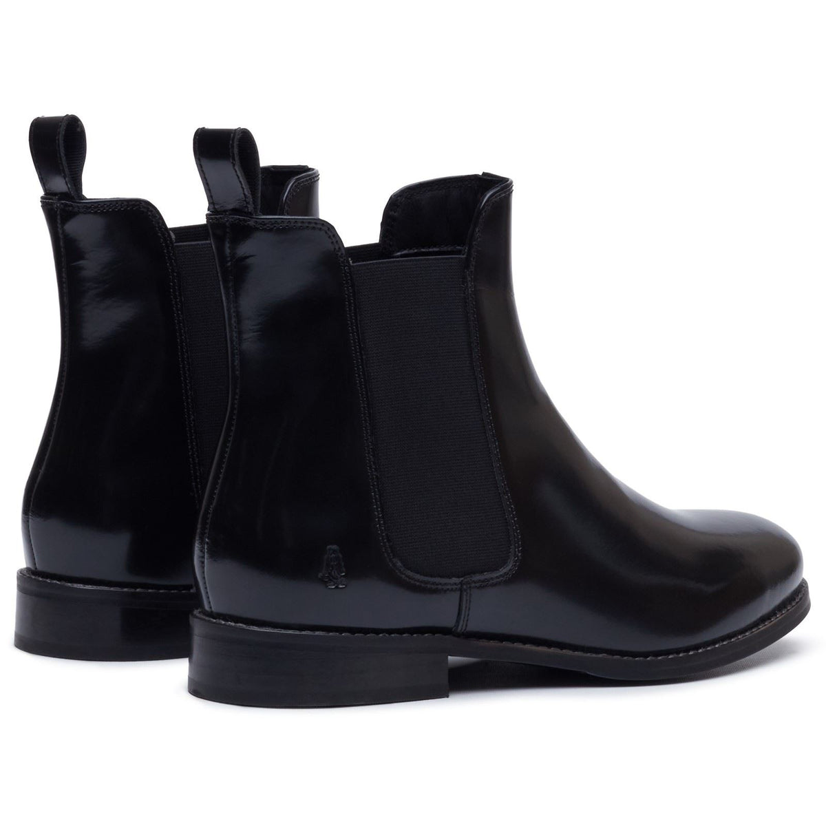 Hush Puppies Colette Leather Women's Black Wide Fit Flat Chelsea Boots