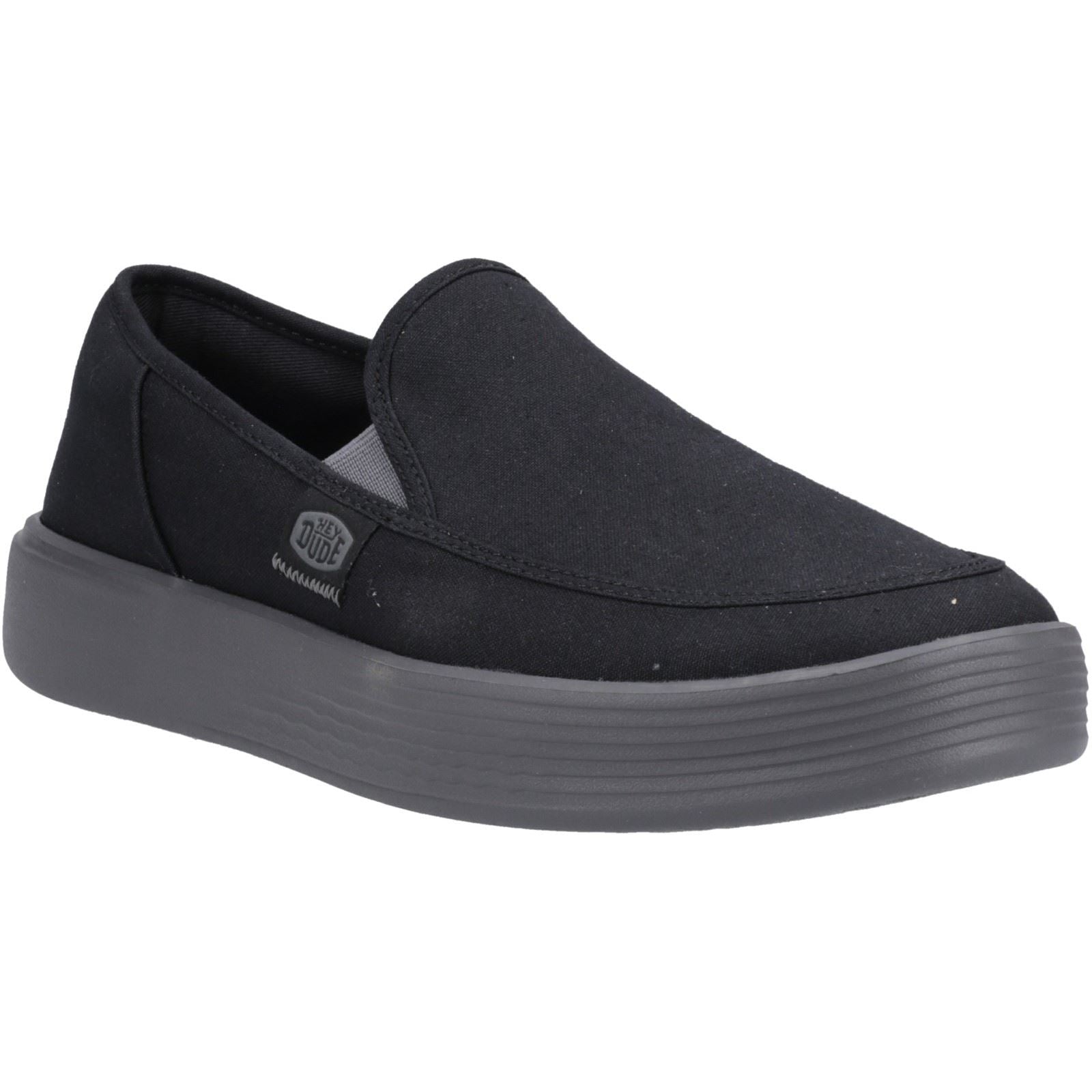 HEYDUDE Sunapee Canvas 100% Cotton Men's Black/Charcoal Loafers