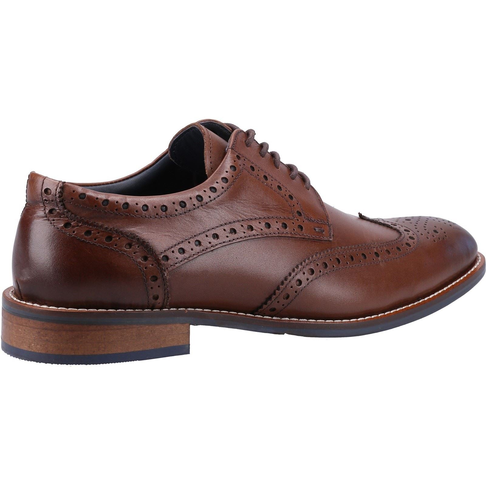 Hush Puppies Dustin Brogue Leather Men's Chocolate Brogues Shoes