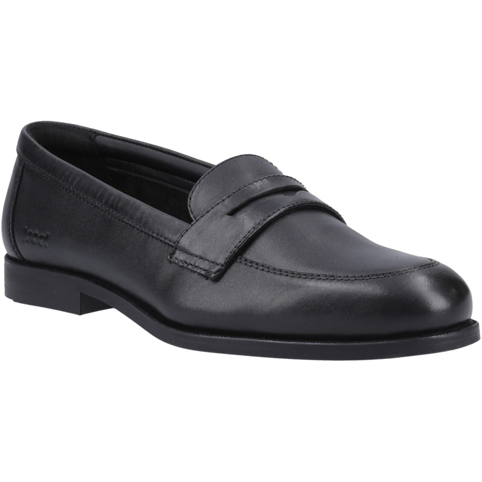 Pod Islay Leather Youth Girl's Black Loafers