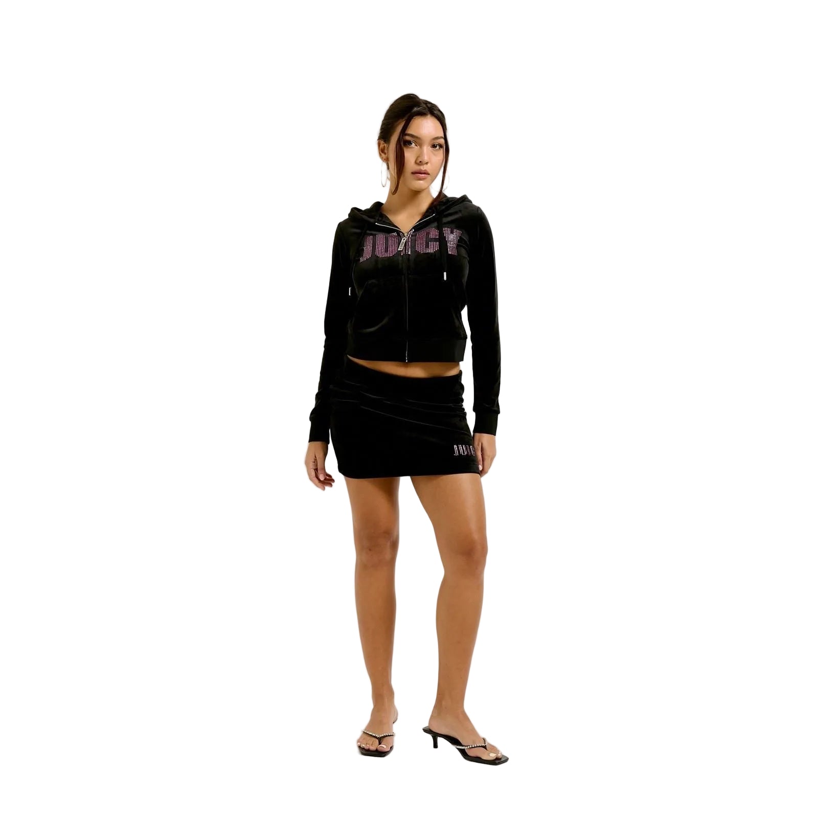 Juicy Couture Juicy Impact Polyester Women's Black Hooded Sweatshirt