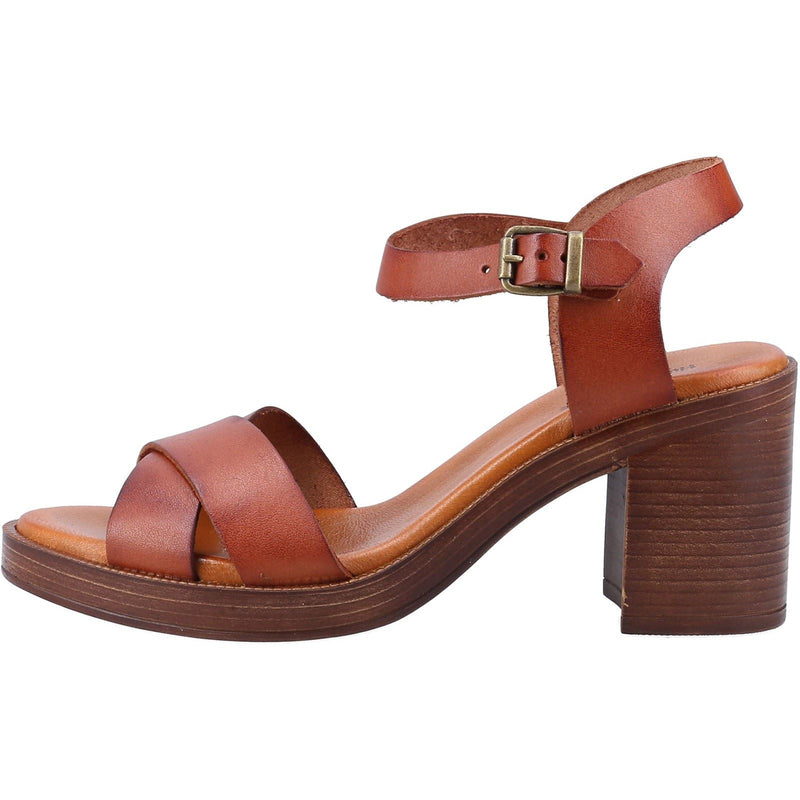 Hush Puppies Georgia Leather Women's Tan Sandals