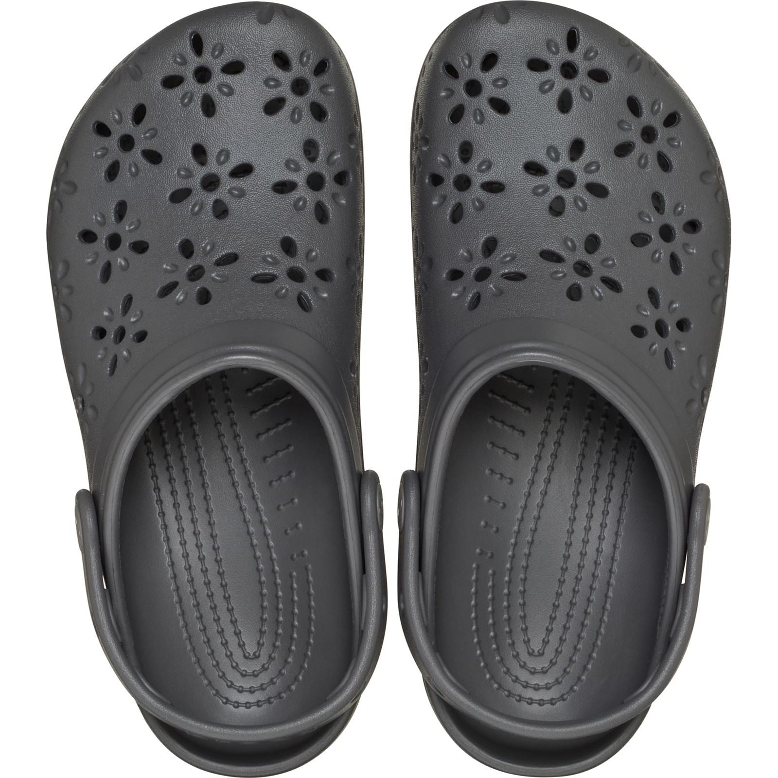 Crocs Classic Floral Cut Out Synthetic Black Sand Clogs