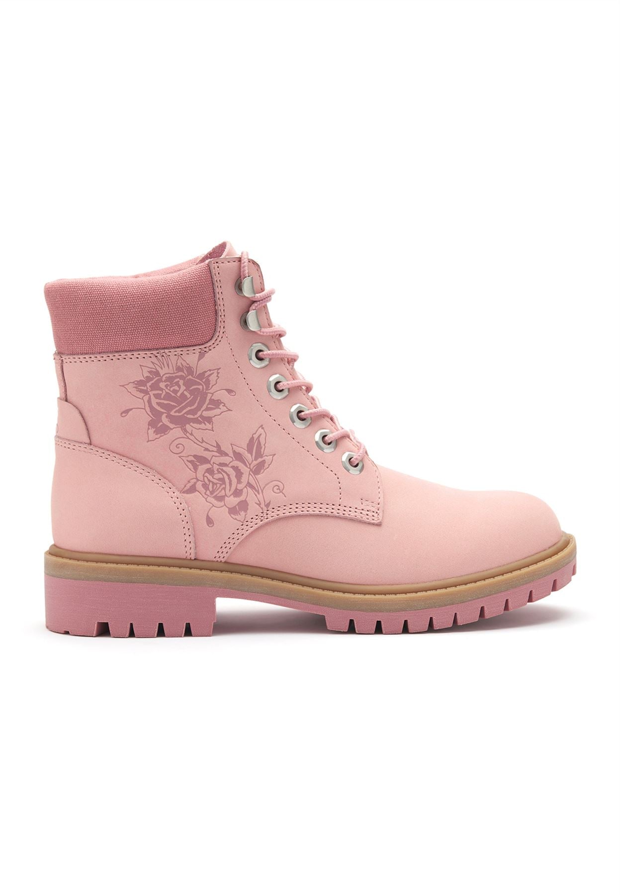 Ed Hardy Wild Roses Nubuck Women's Pink Boots