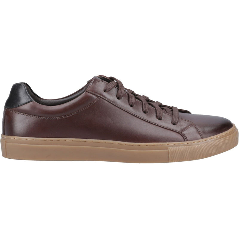 Hush Puppies Colton Leather Men's Coffee Trainers