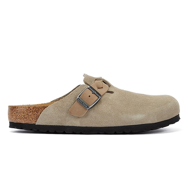 Birkenstock Boston Braided Taupe Suede Regular Clogs