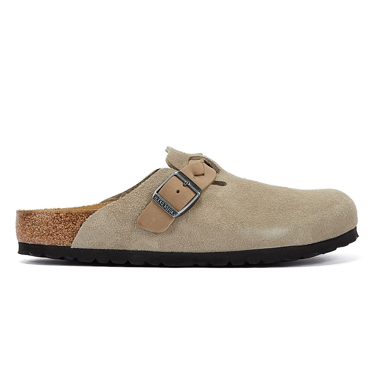 Birkenstock Boston Braided Taupe Suede Regular Clogs