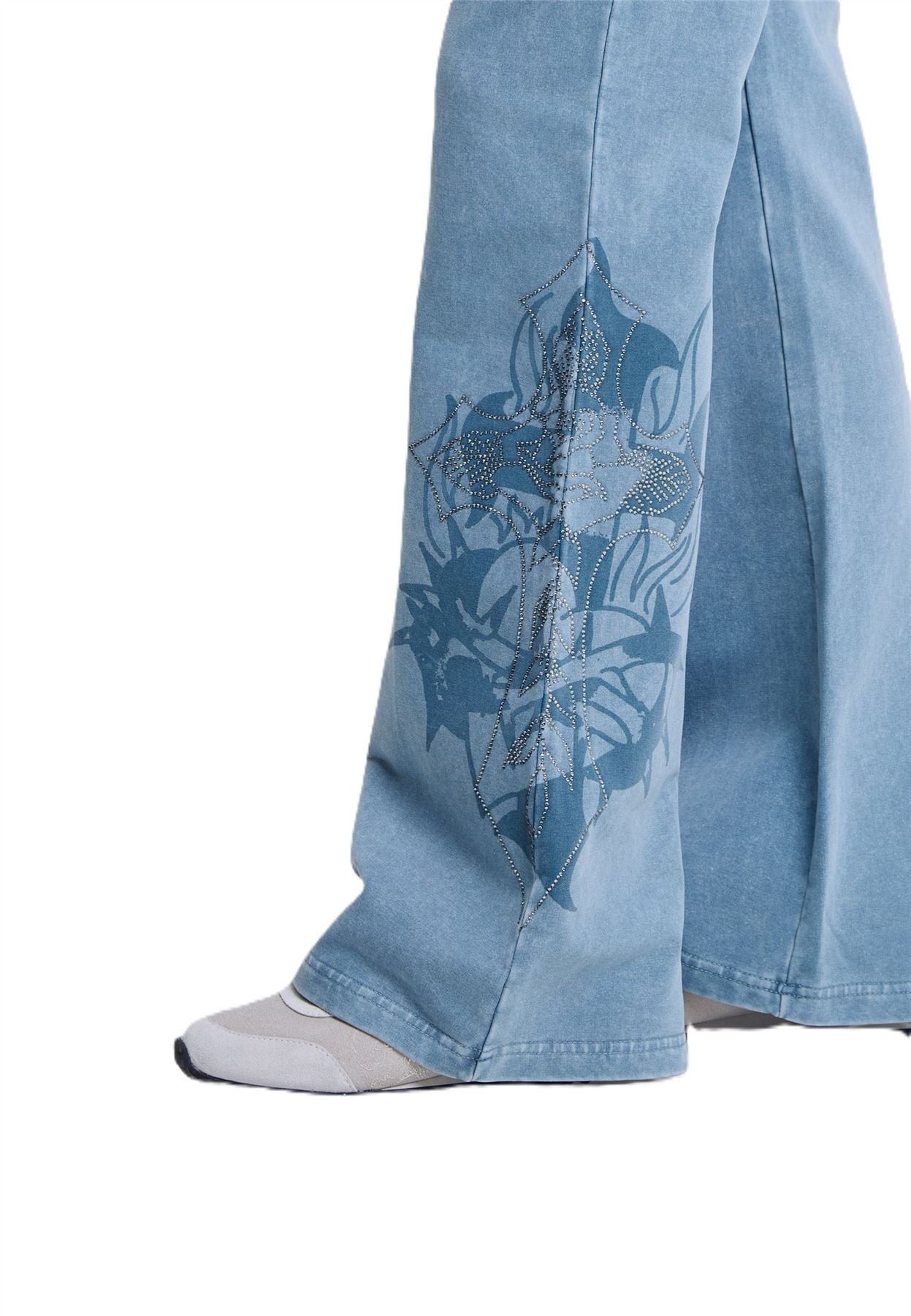 Ed Hardy Cross and Thorn Flared Women's Blue Joggers