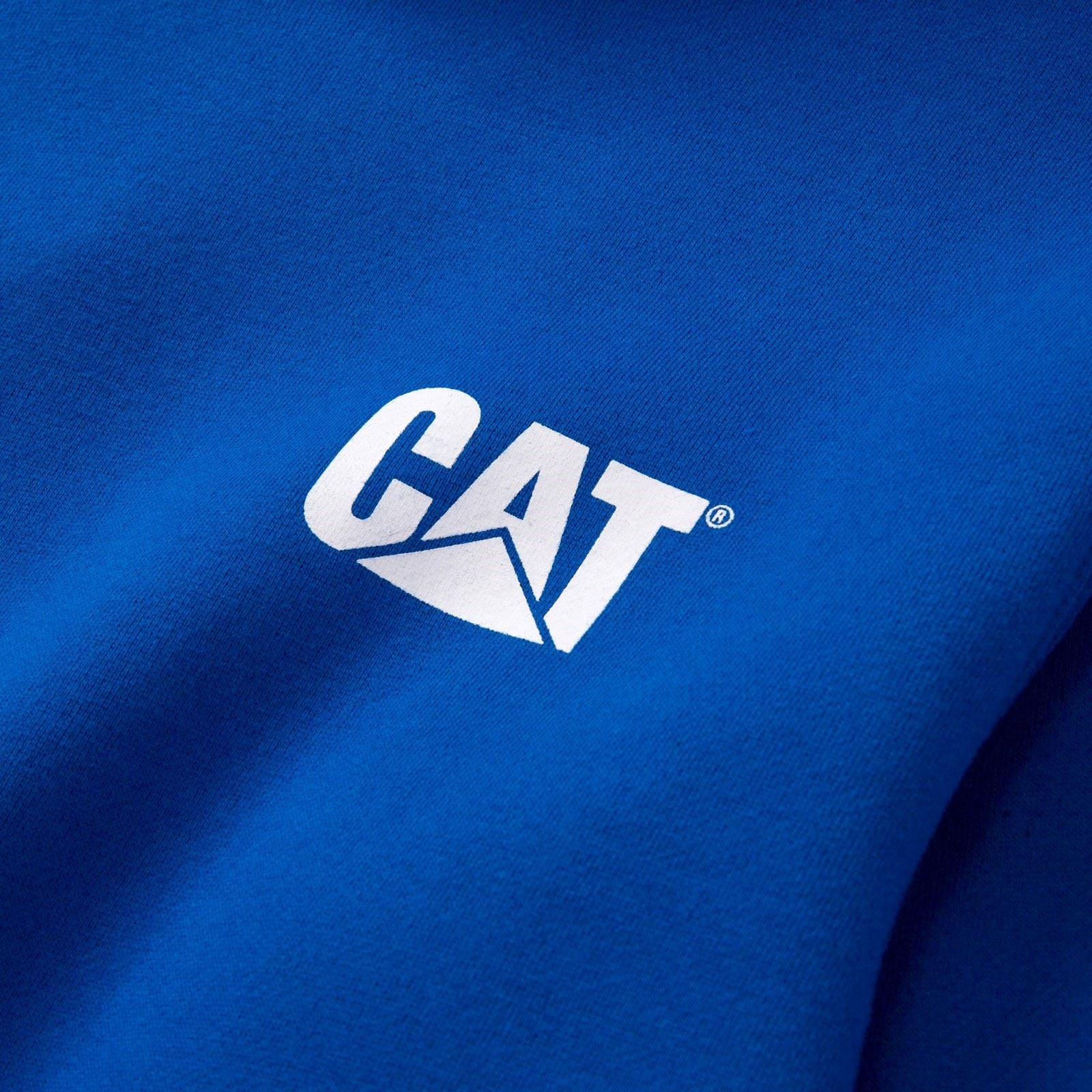 Caterpillar Trademark Banner Cotton Men's Blue Hooded Sweatshirt