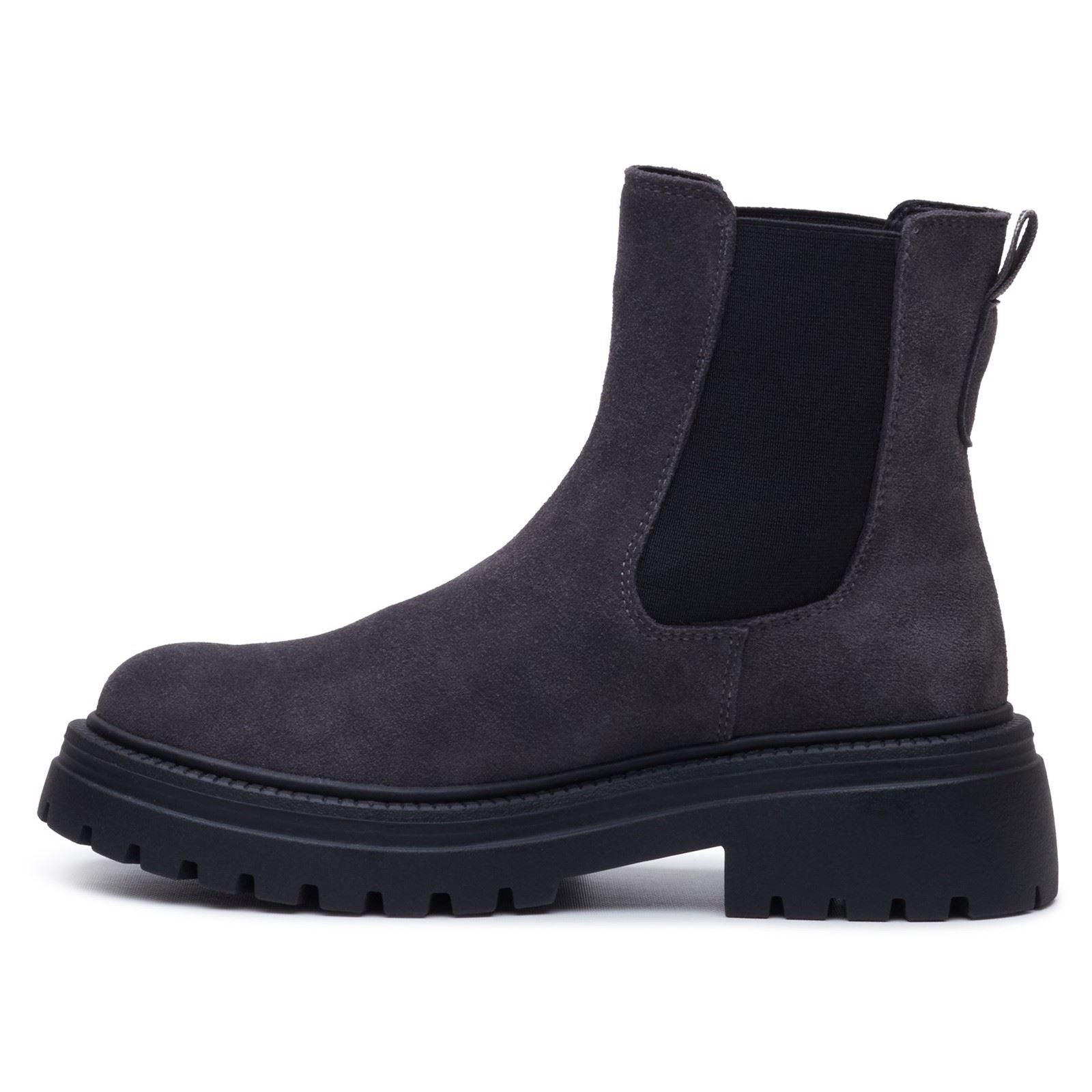 Hush Puppies Rose Chelsea Leather Women's Charcoal Heeled Chelsea Boots