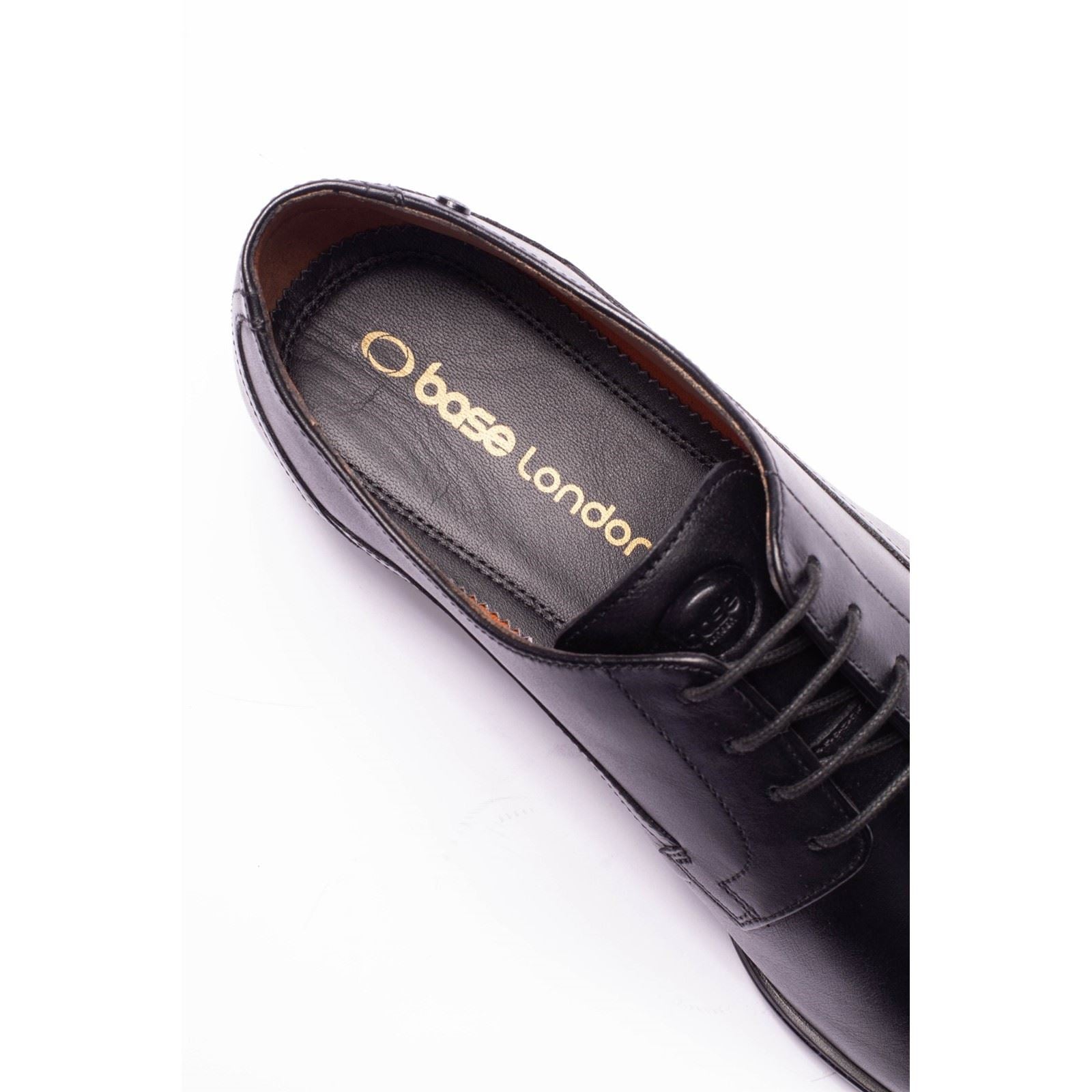 Base London Vance Leather Men's Black Derby Shoes