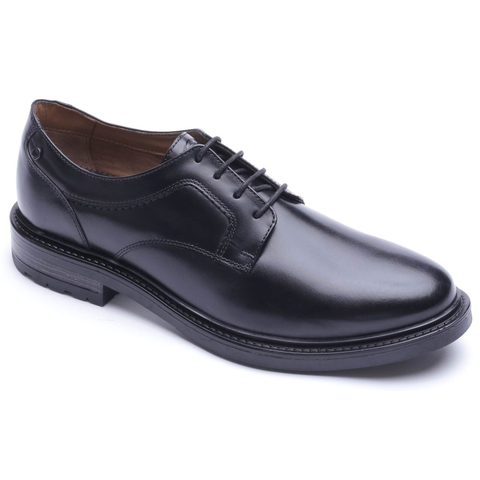 Base London Carter Leather Men's Black Derby Shoes