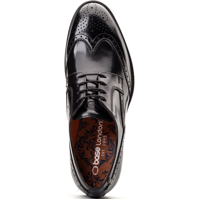 Base London Bell Leather Men's Black Brogues Shoes