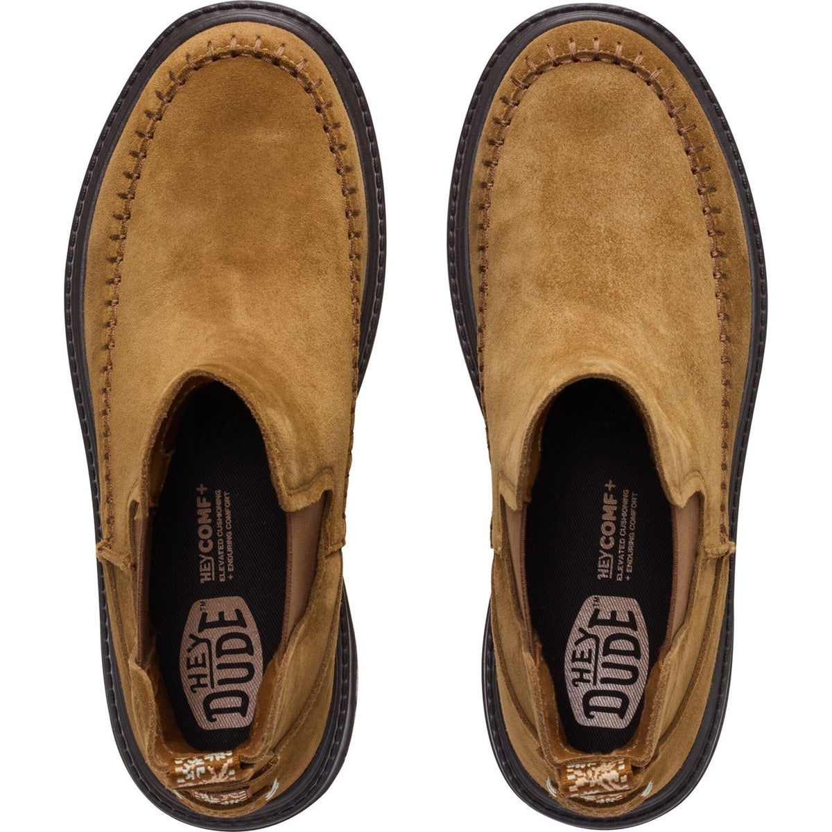 HEYDUDE Sienna Leather Women's Cognac Flat Chelsea Boots