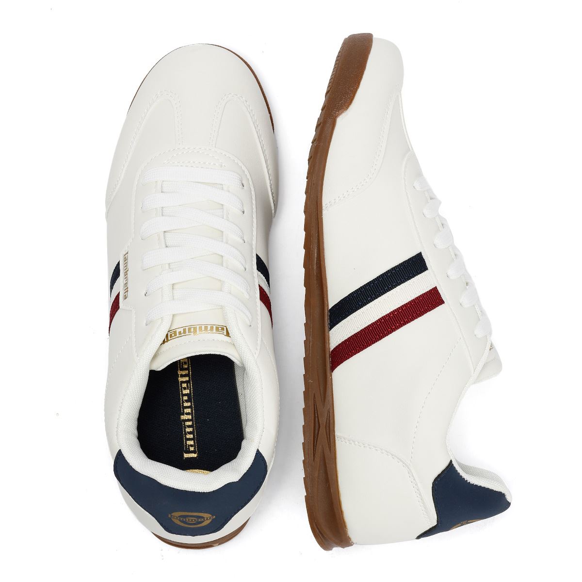 Lambretta Tackle Men's White/Navy Trainers