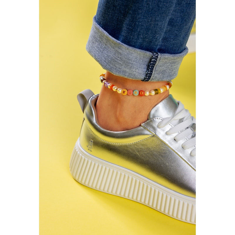 Hush Puppies Harlow Leather Women's Silver Trainers