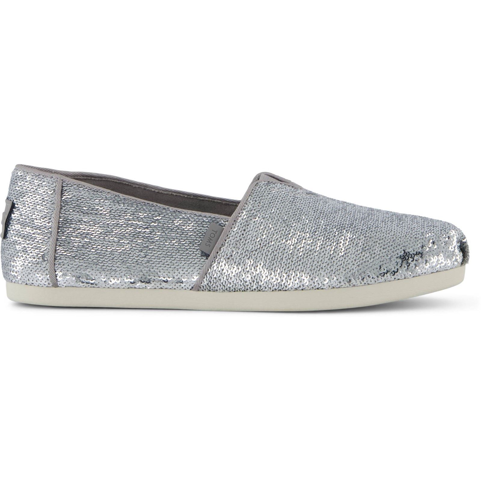 TOMS Alpargata Sequins Textile Women's Silver Espadrilles