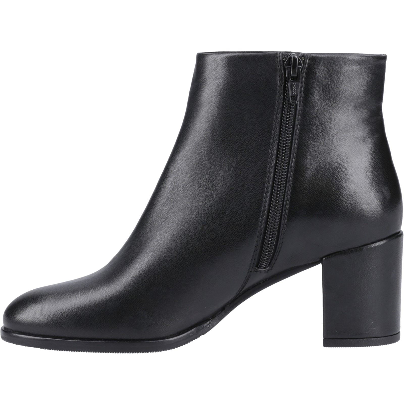Hush Puppies Claridy Leather Women's Black Heeled Ankle Boots