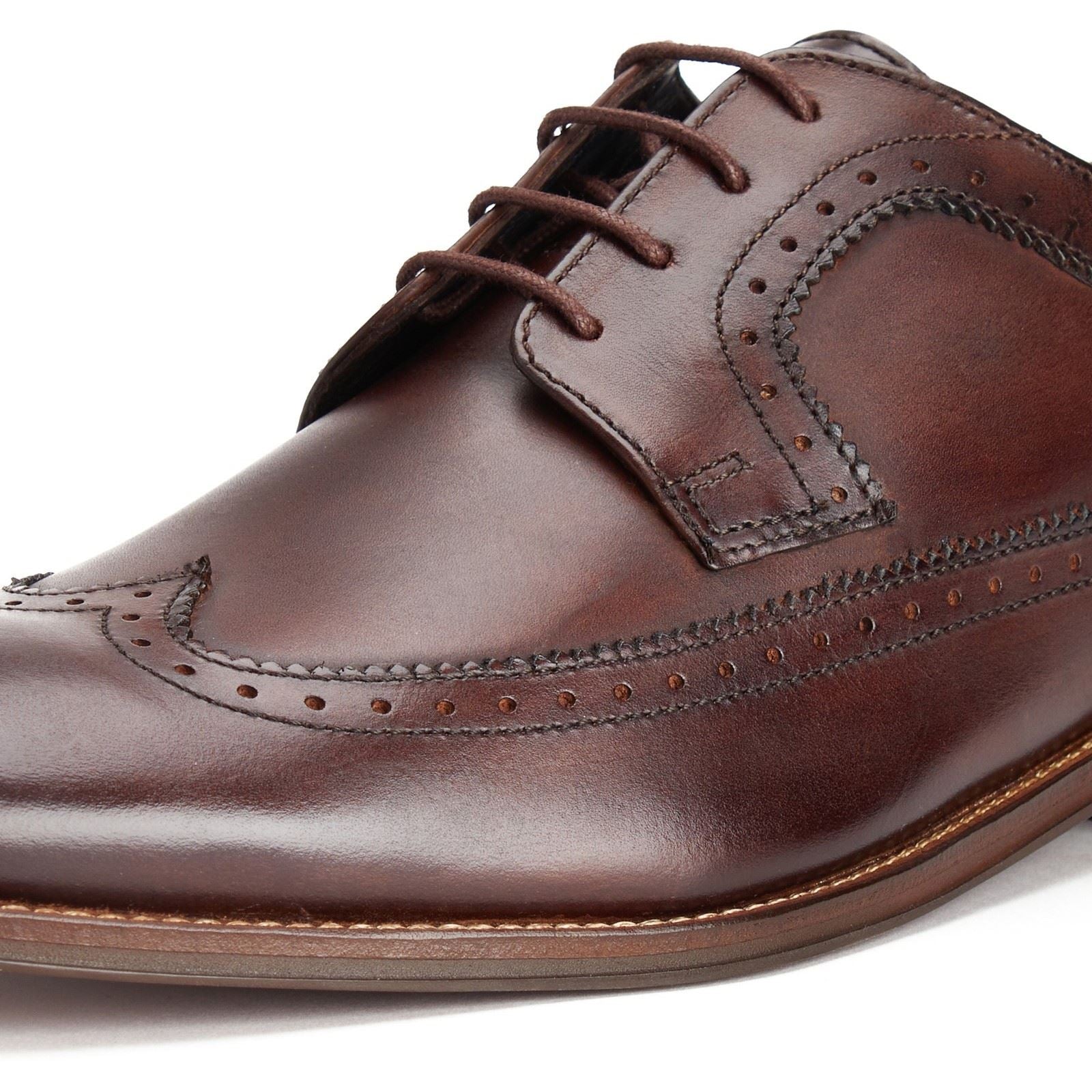 Base London Havisham Leather Men's Brown Derby Shoes