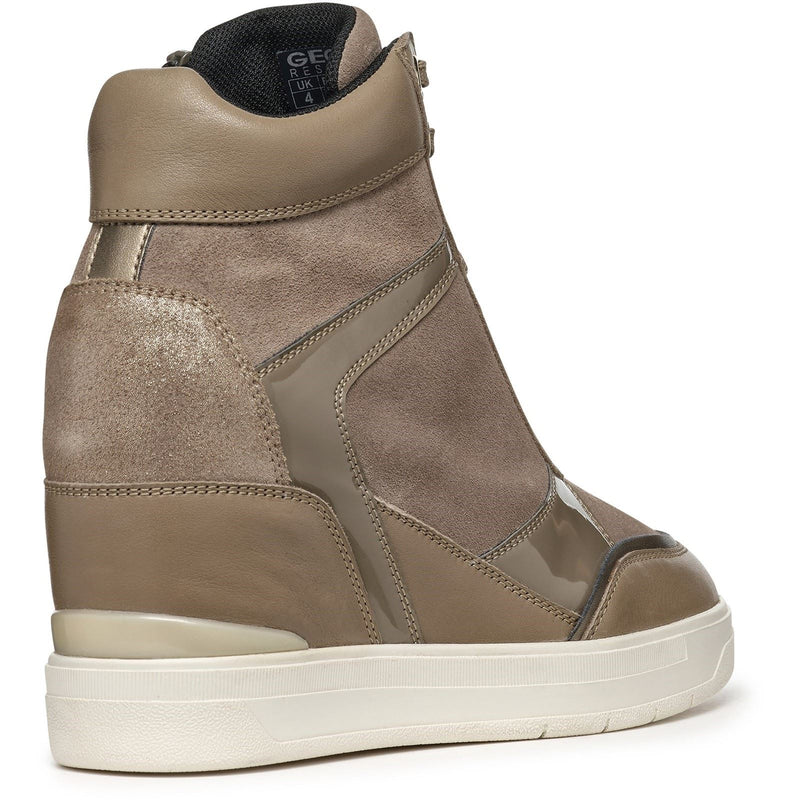 Geox D Maurica Leather Women's Dark Taupe Trainers