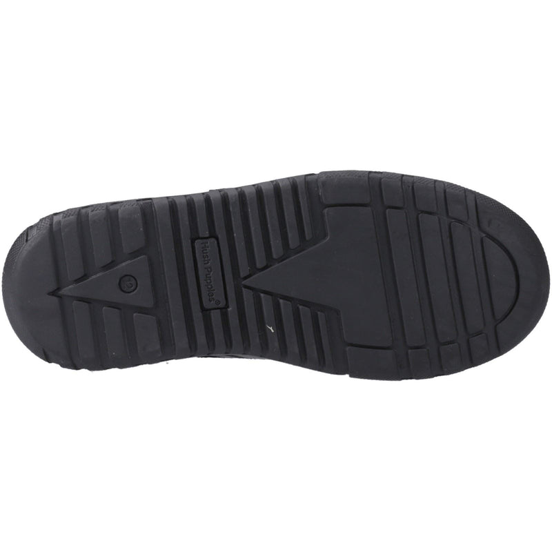 Hush Puppies Sutton Bungee Leather Youth Boy's Black Lace-Up Shoes