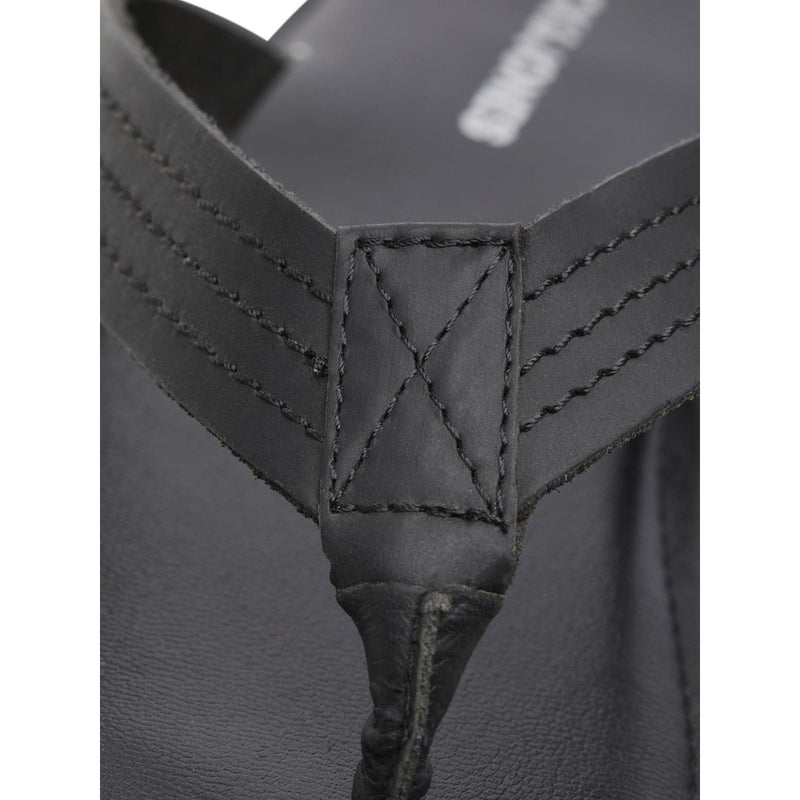 Jack & Jones Washton Leather Men's Anthracite Flip Flops