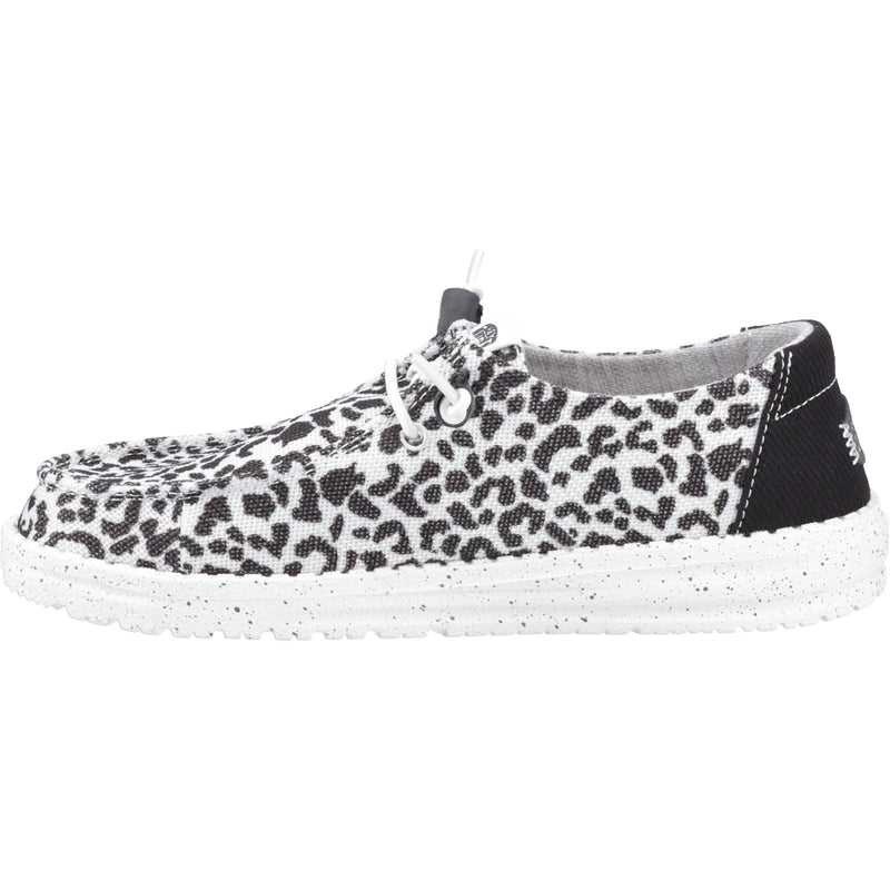 HEYDUDE Wendy Leopard Cotton Blend Women's Black/Grey Loafers