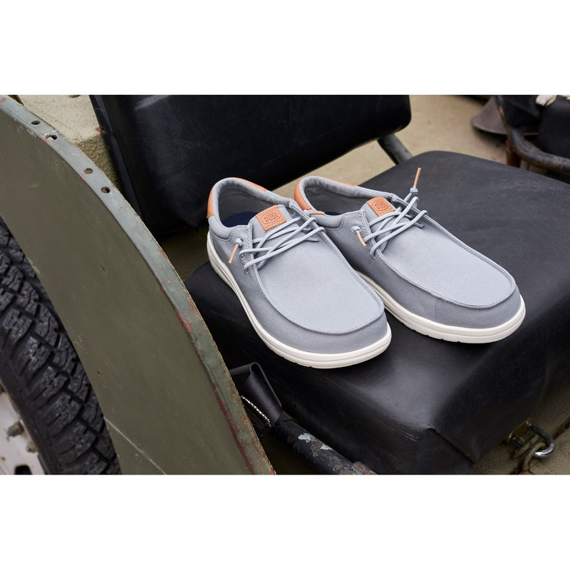 HEYDUDE Paul Canvas Cotton Men's Monument Grey Moccasins Shoes