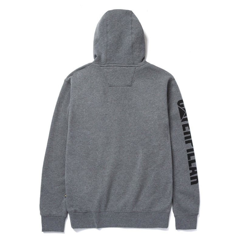 Caterpillar Trademark Banner Cotton Men's Grey Hooded Sweatshirt