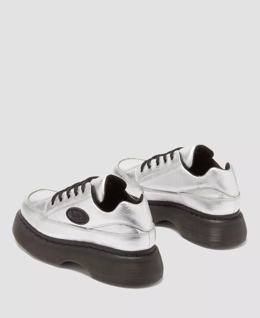 Dr. Martens Buzz 5I Tumbled Leather Women's Metallic Silver Shoes
