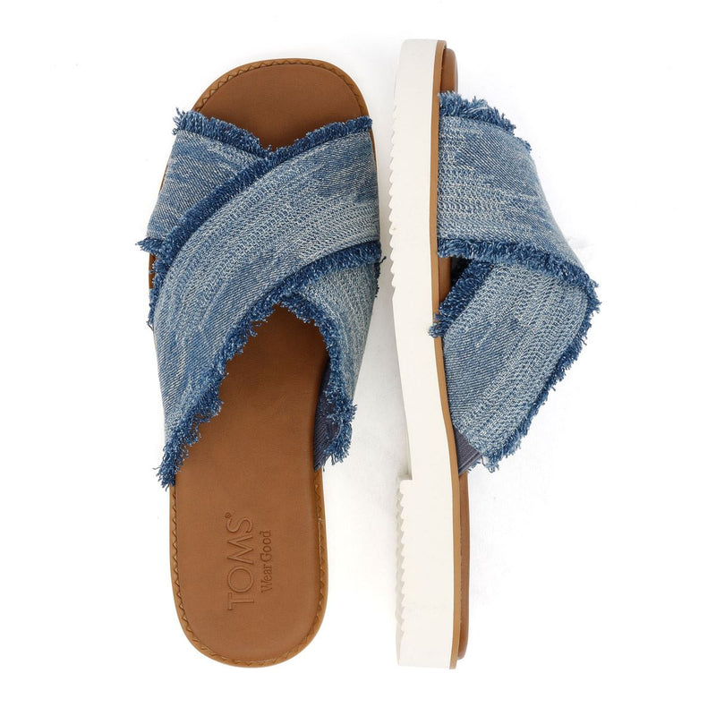 TOMS Mae Crossover Denim Women's Fray Dark Sky Sandals