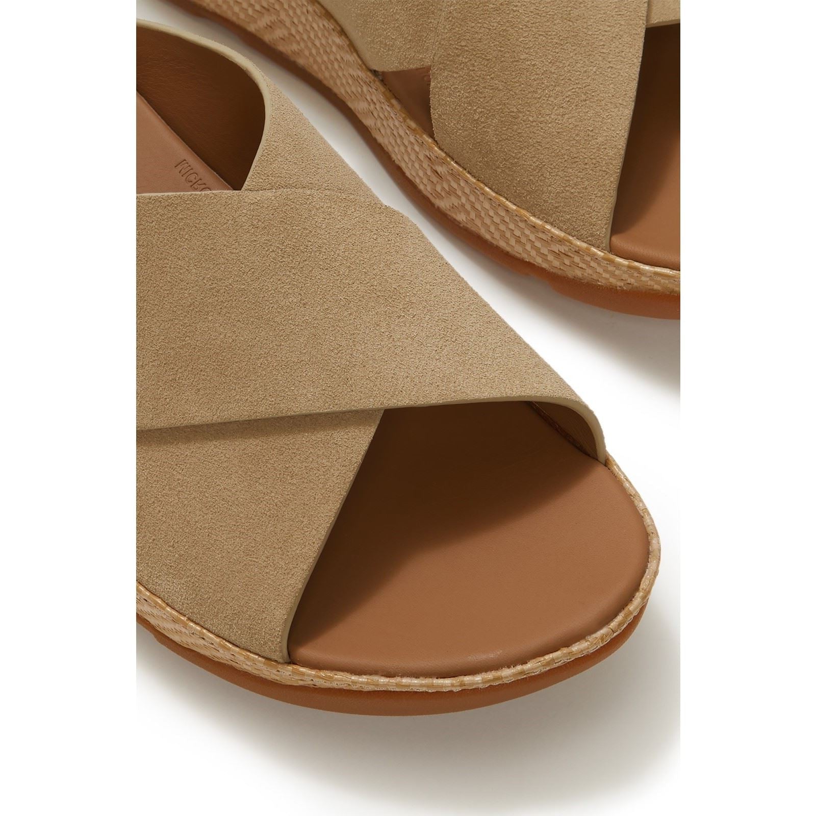 Fitflop Lulu Lux Graphic-Weave Suede Women's Cappuccino Sandals