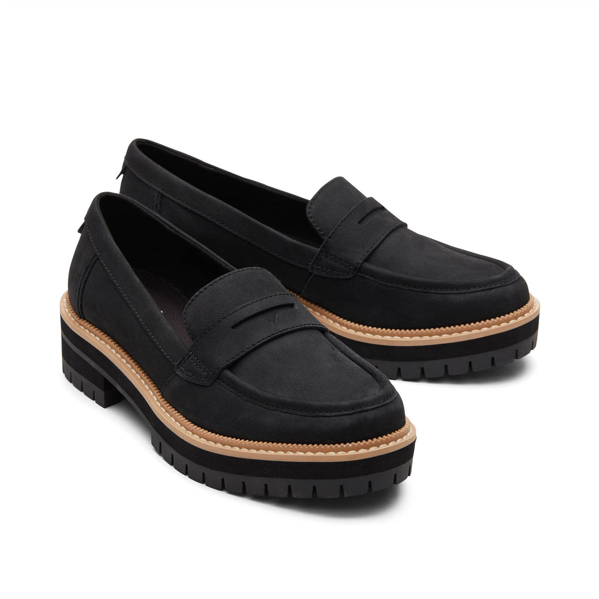 TOMS Cara Leather Women's Black Loafers