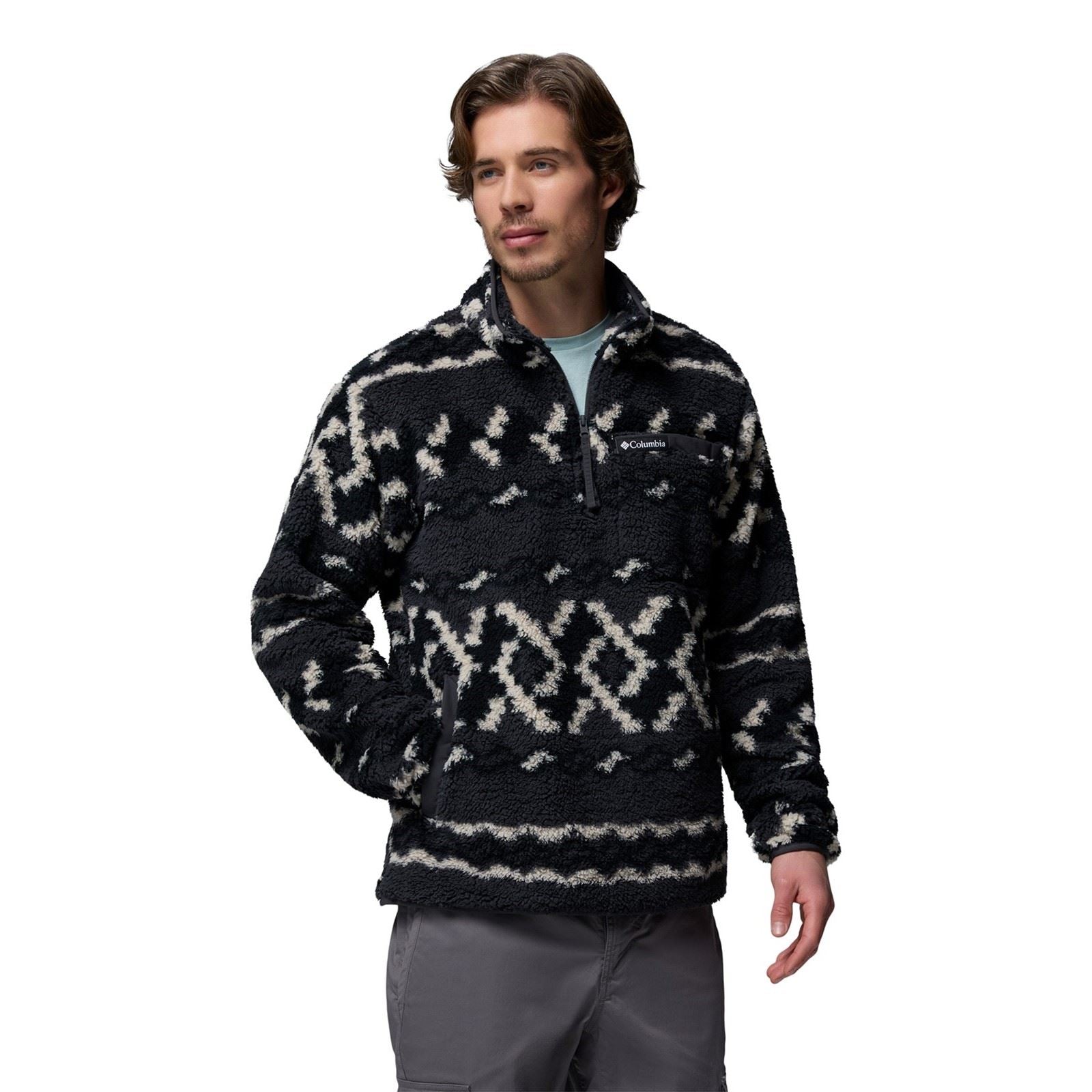 Columbia Rugged Ridge High Pile Half Zip Men's Black Fleece Pullover