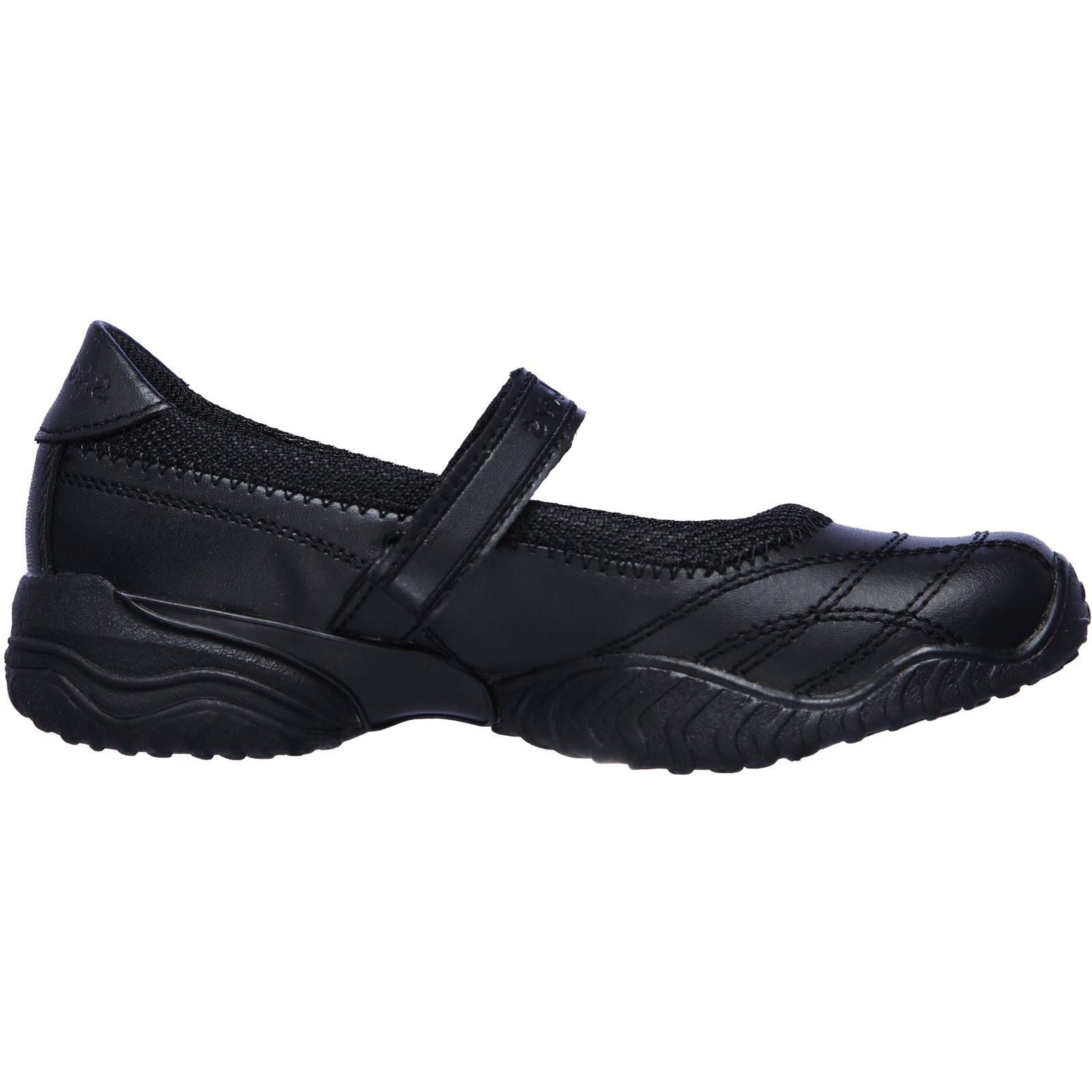 Skechers Velocity Pouty Leather Junior Black Shoes