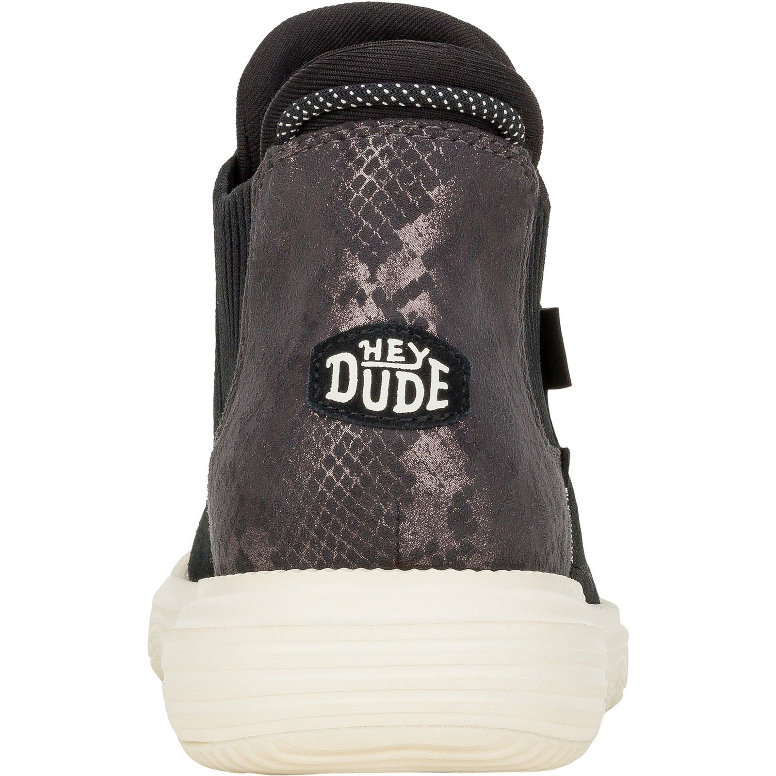 HEYDUDE Branson Novelty Leather Women's Black/Snake Boots