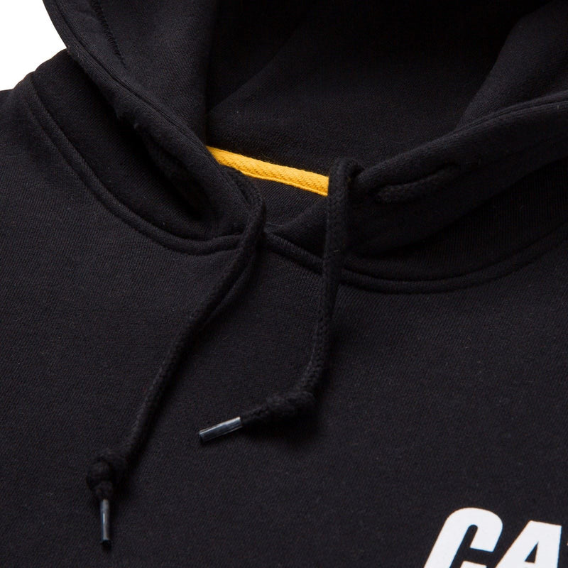 Caterpillar Trademark Banner Cotton Men's Black Hooded Sweatshirt