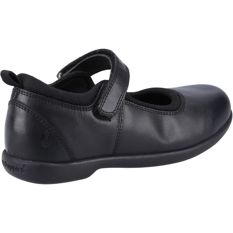 Hush Puppies Bianca Leather Youth Girl's Black Shoes