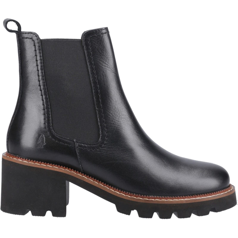 Hush Puppies Gaia Leather Women's Black Leather Heeled Chelsea Boots