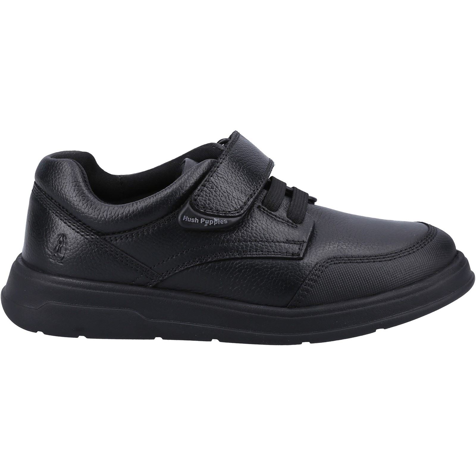 Hush Puppies Rowan Leather Youth Boy's Black Lace-Up Shoes
