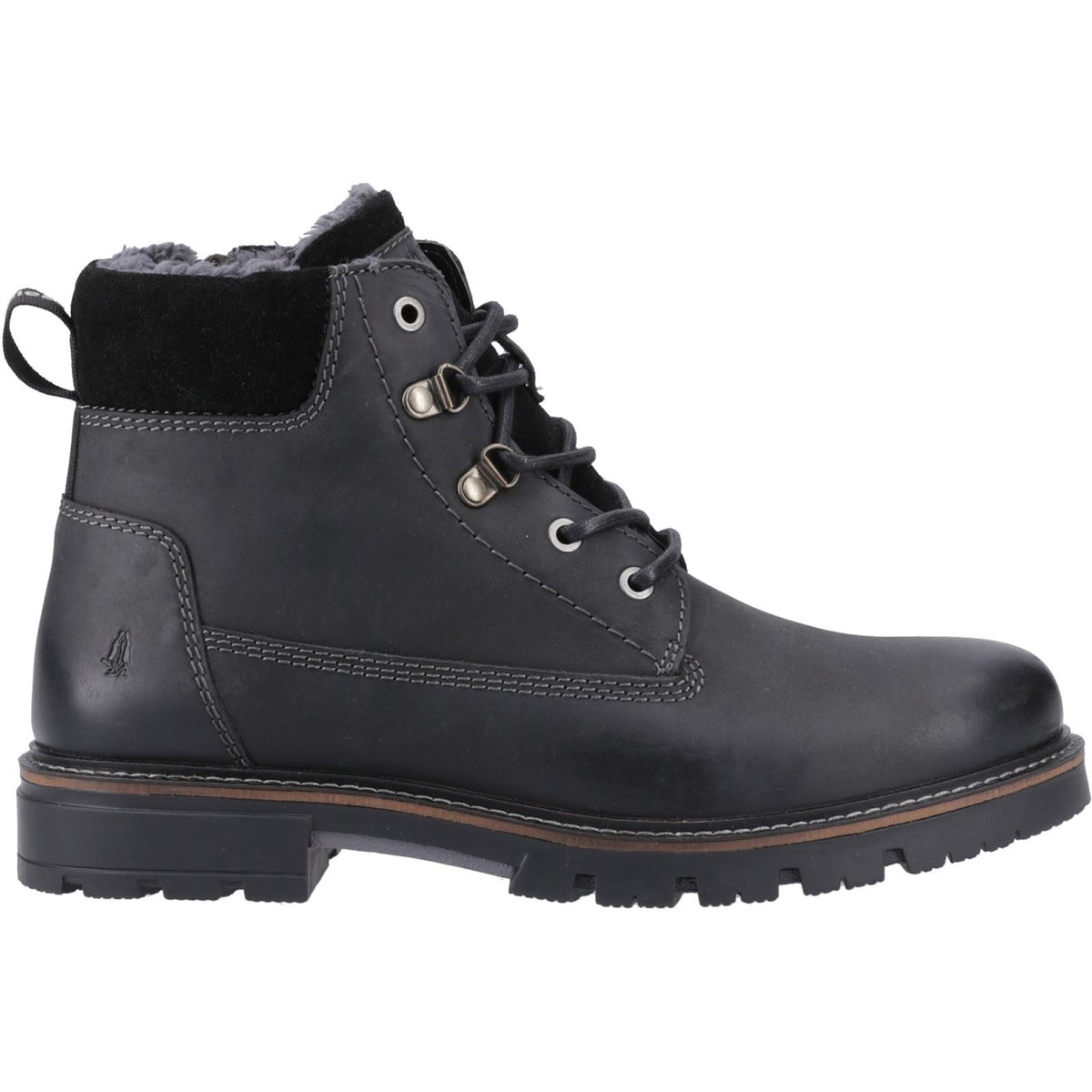 Hush Puppies Pier Leather Men's Black Ankle Boots