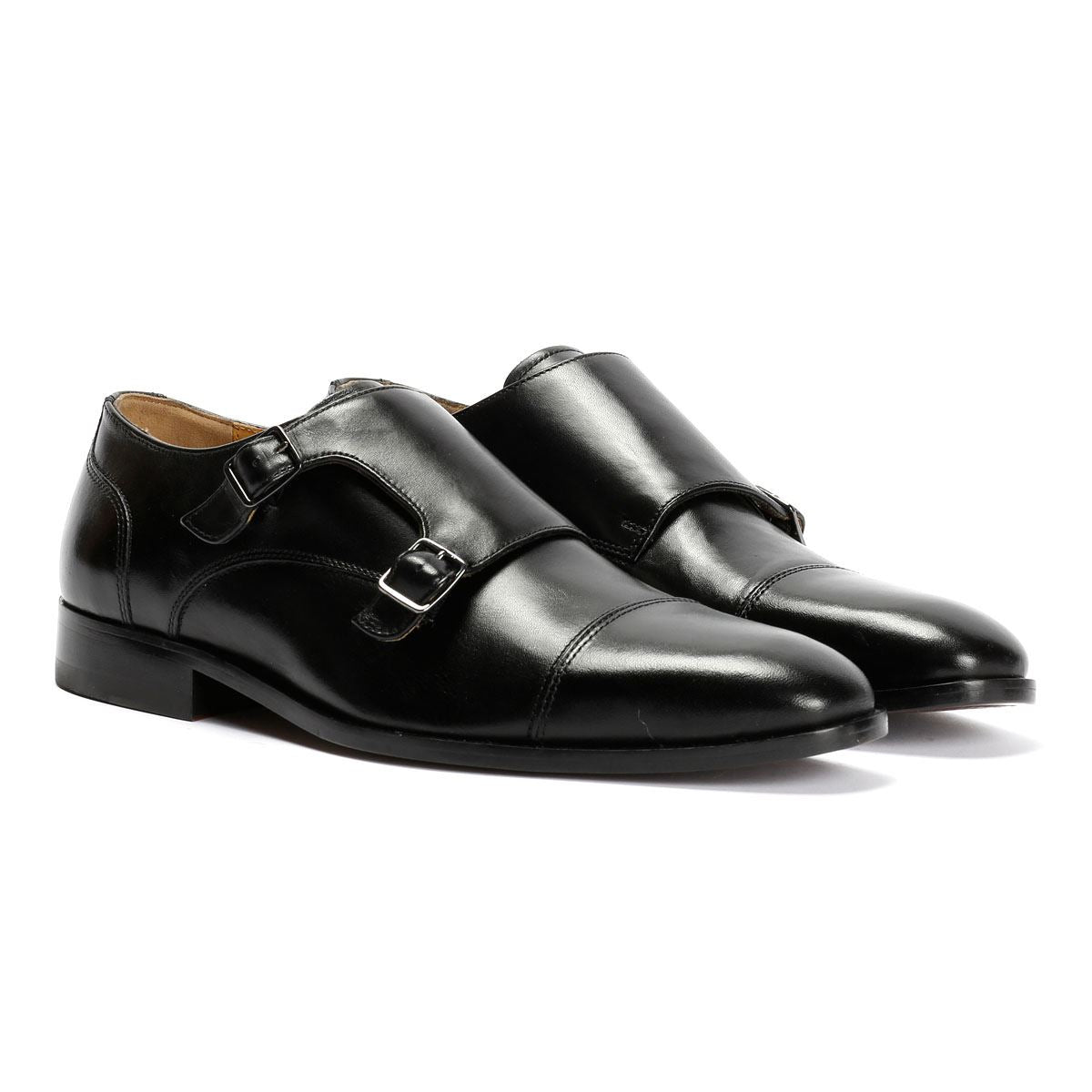 Chapman & Moore Toe Cap Monk Leather Men's Black Shoes