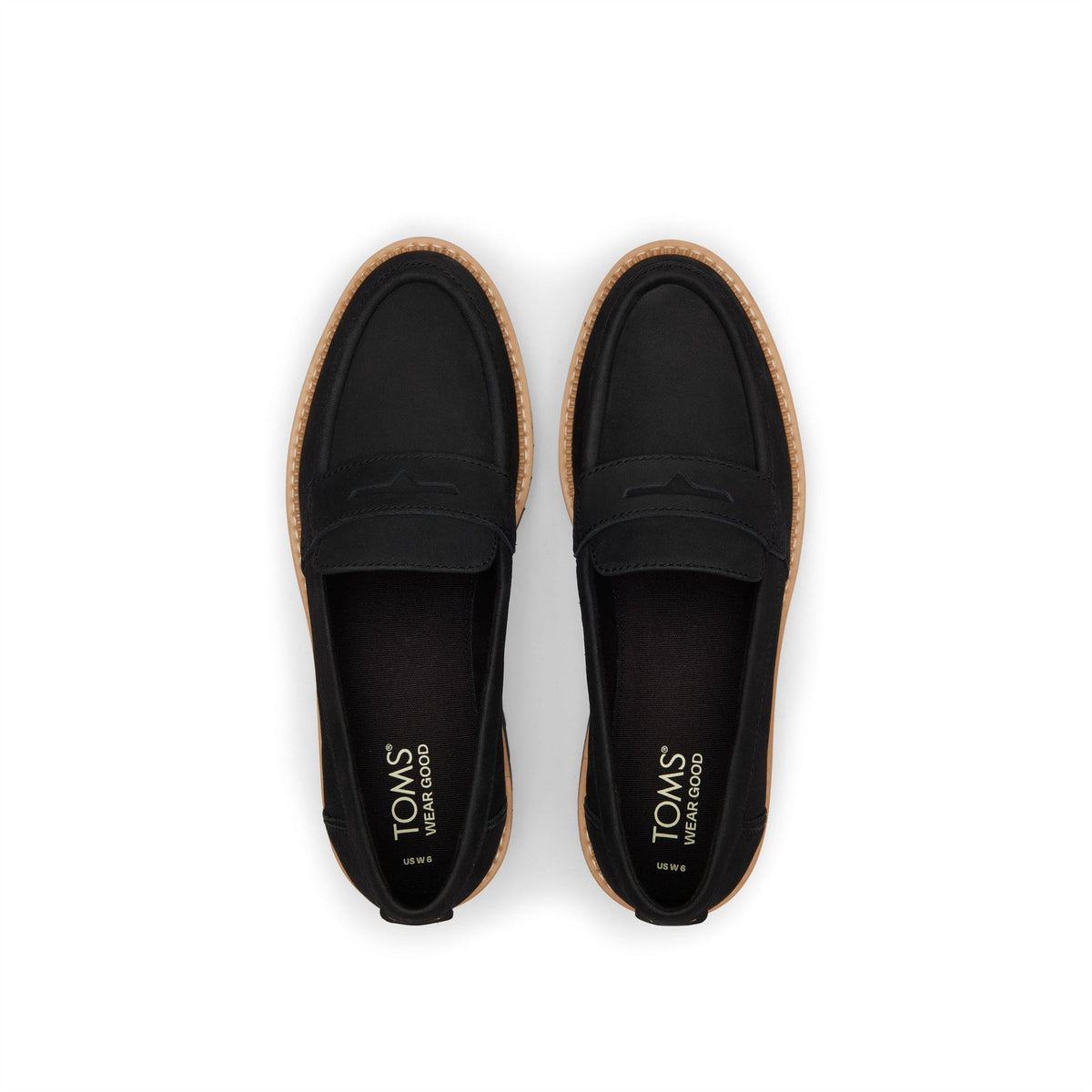 TOMS Cara Leather Women's Black Loafers
