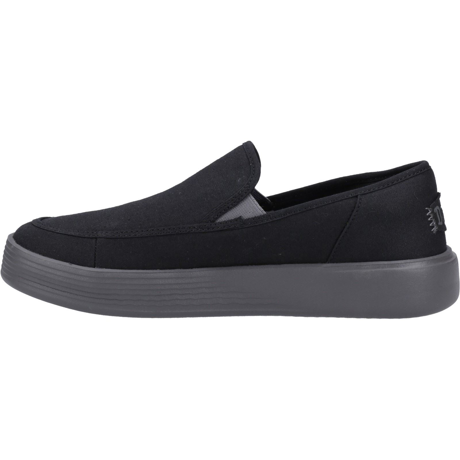 HEYDUDE Sunapee Canvas 100% Cotton Men's Black/Charcoal Loafers
