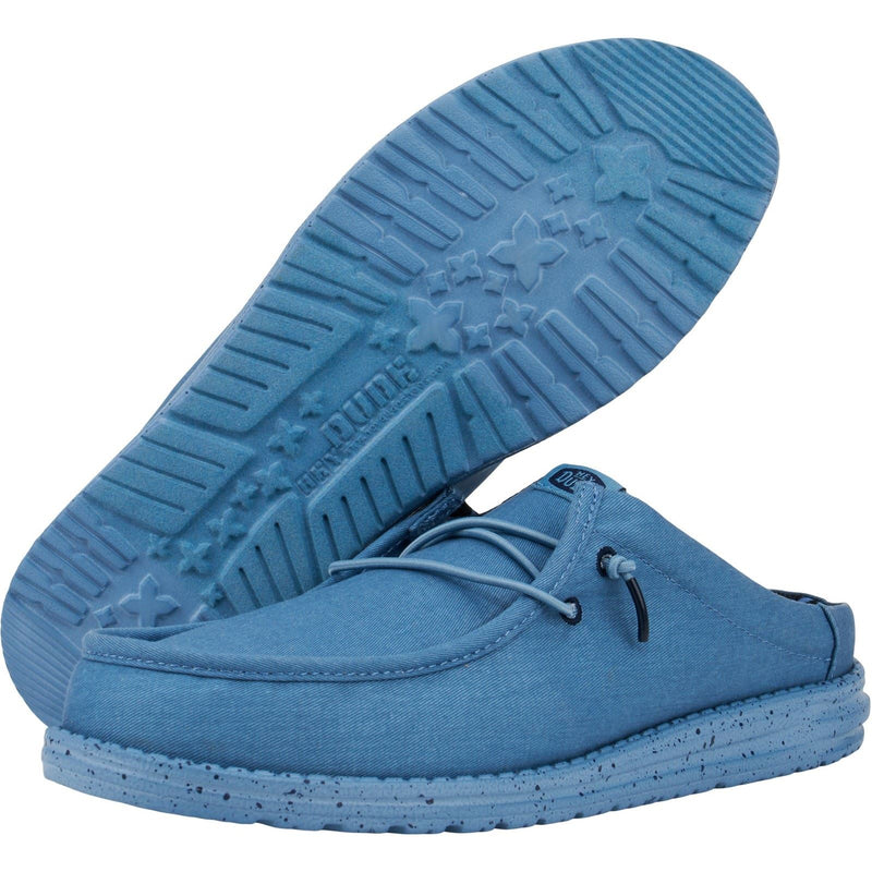HEYDUDE Wally Slip Canvas 100% Cotton Men's Elemental Blue Slippers